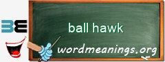 WordMeaning blackboard for ball hawk